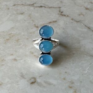 NWOT Sundance Pools of Tranquility Ring, Blue Chalcedony, Sterling Silver